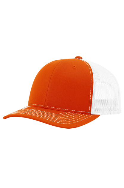 Orange and white cap on a white background