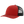 Red and black cap with mesh back on a white background