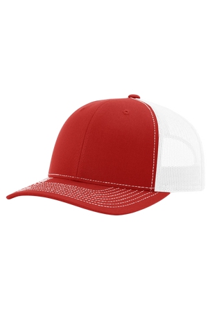 Red and white cap on a white background
