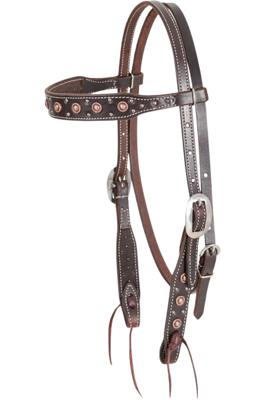 Rope_Edged_Dots_Browband_Headstall