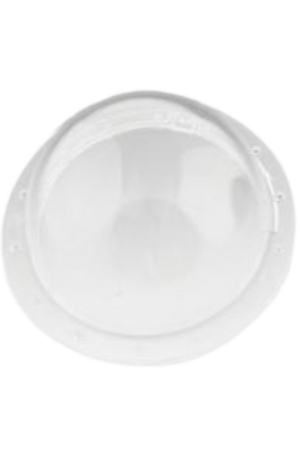 A white plastic blinker replacement cup for vehicles.