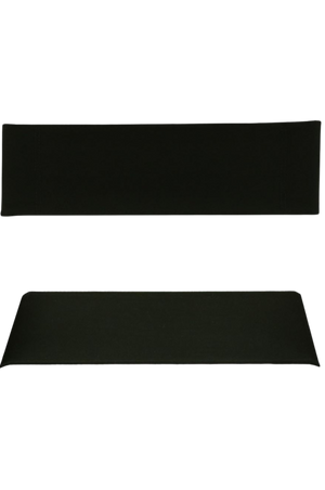 This image features a close-up view of a director chair's backrest. The backrest appears to be made of a dark material, possibly upholstered for comfort.