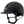 Black riding helmet with a reflective strip on a transparent background