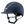 Black riding helmet with a reflective strip on a transparent background