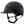Black riding helmet with a reflective strip on a transparent background