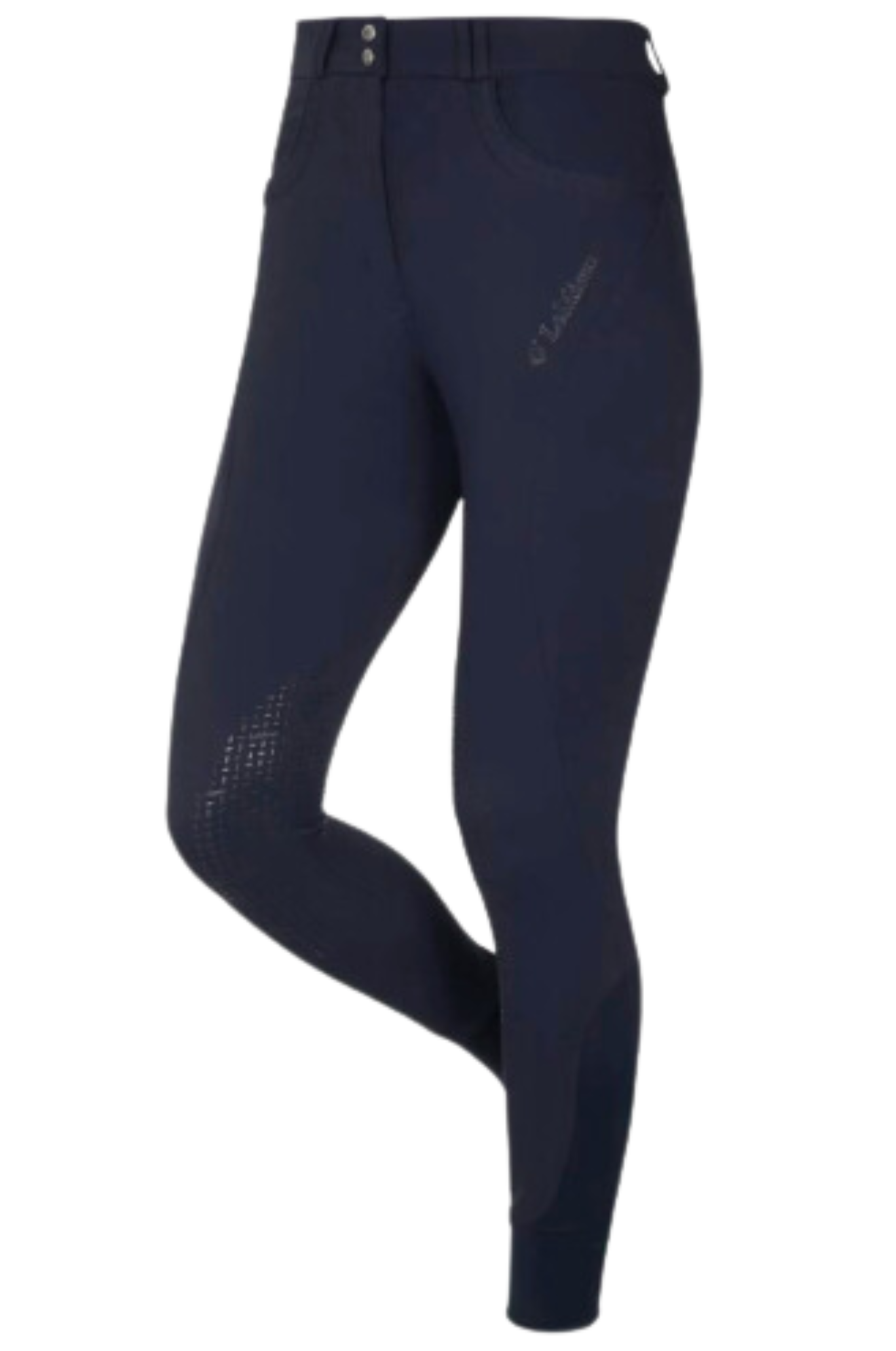 A pair of beige knee grip breeches for horses.