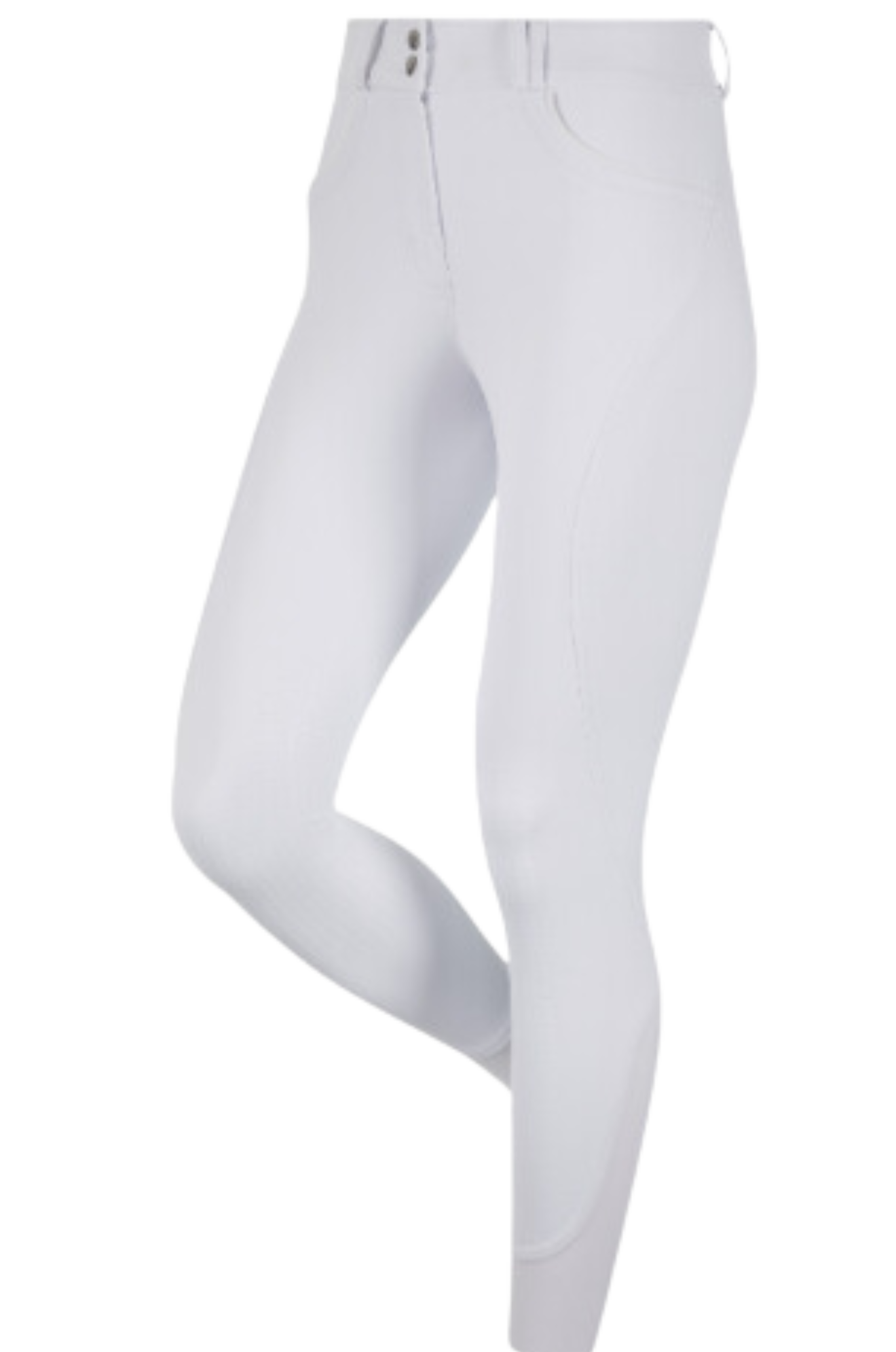 A pair of beige knee grip breeches for horses.