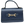 A navy-colored Italian leather purse with a gold chain crossbody strap and a metallic bit detail in the front.