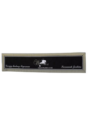 A custom valance banner with the text 'FLYING SHEEP FARM' along with an image of sheep on it, against a black background.