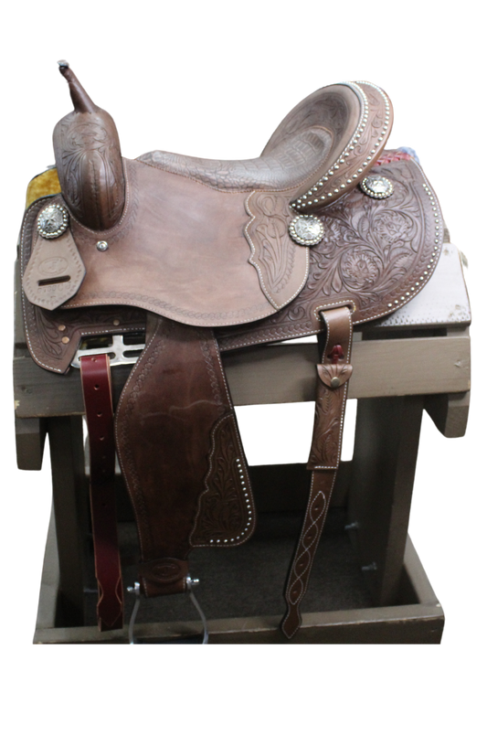 CIRCLE J BARREL SADDLE W/INLAY SEAT