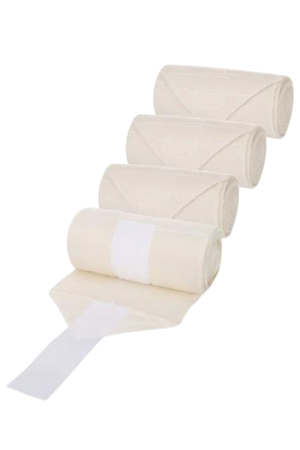A roll of white flannel bandage with Velcro closure.