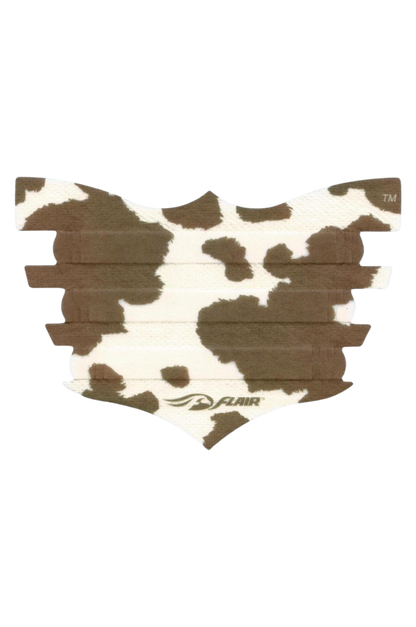 A single black FLAIR nasal strip designed for horses, showing the textured adhesive surface.