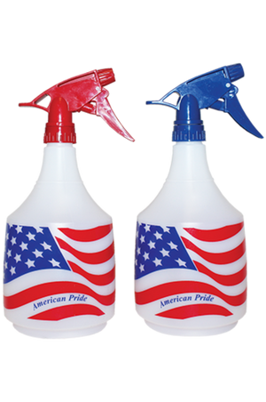 A set of three 36 oz. PVC spray bottles with adjustable nozzles.