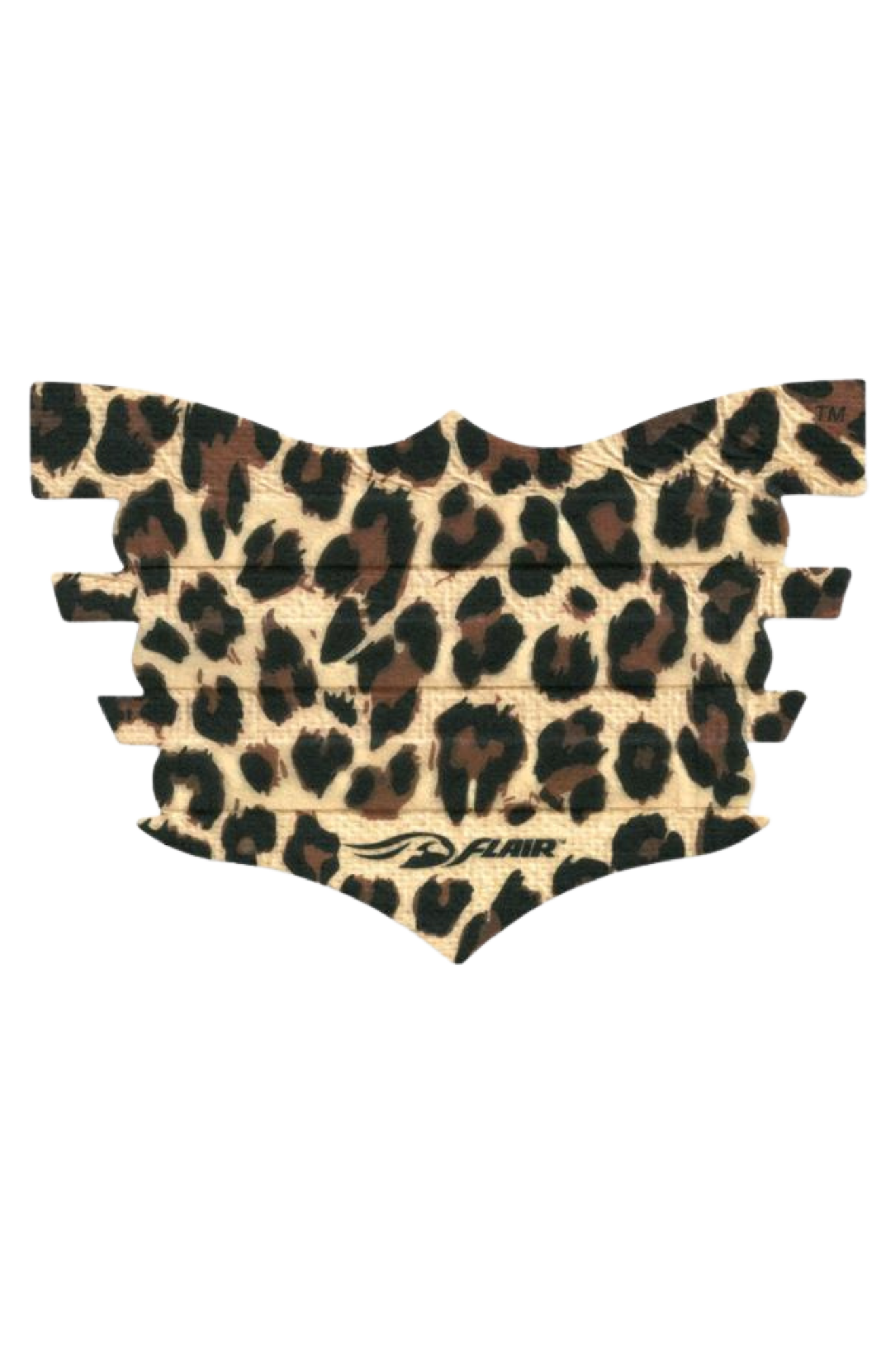 A single black FLAIR nasal strip designed for horses, showing the textured adhesive surface.