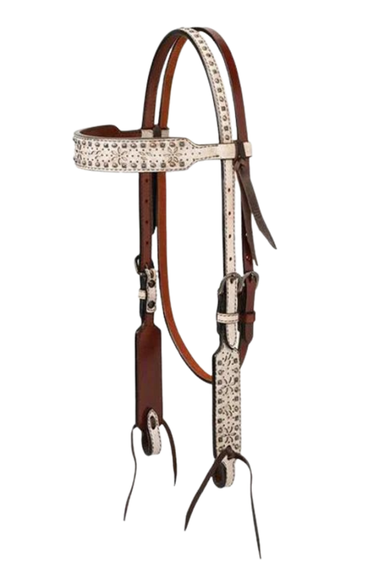 TURQUOISE CROSS SNOW STAR BROWBAND HEADSTALL disc