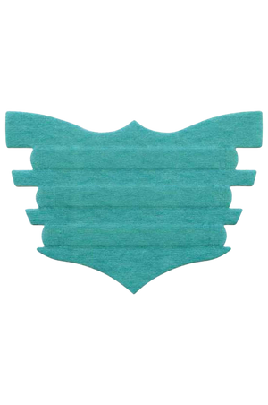 A single black FLAIR nasal strip designed for horses, showing the textured adhesive surface.