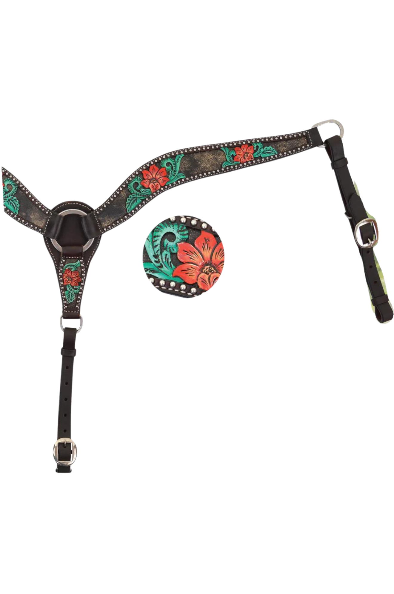 CIRCLE Y CACTUS FLOWER FILIGREE BREAST COLLAR disc