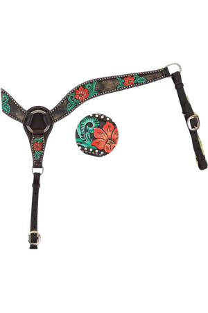 Circle Y Cactus Flower Filigree BreastcollarDISC