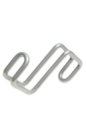 A heavy duty silver wire utility hook with a baked finish.