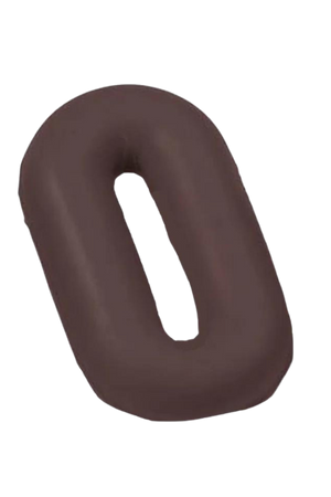 A brown rubber martingale ring designed for use in equestrian sports.