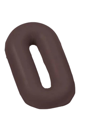 A brown rubber martingale ring designed for use in equestrian sports.