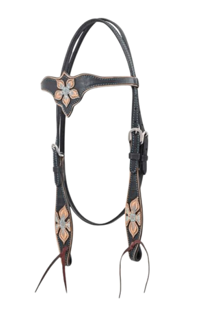 Circle Y Black Star Browband