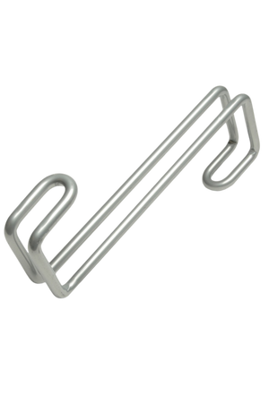 A heavy duty silver wire utility hook with a baked finish.