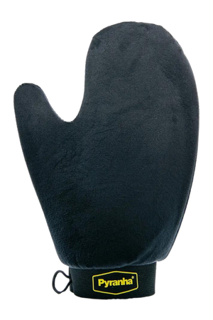 Three gloves in blue, black, and yellow colors, designed for horse uses to jewelry, displayed against a white background.