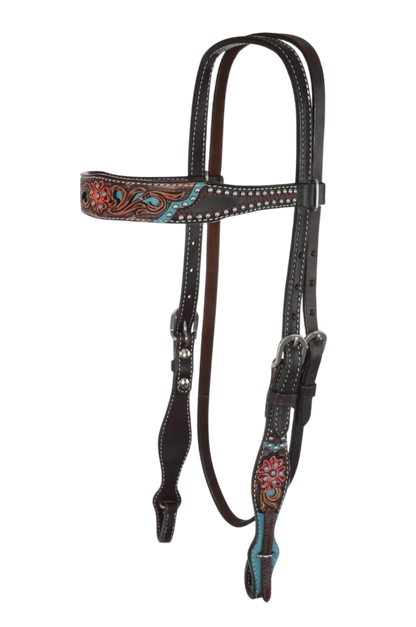 CIRCLE Y QUICK FLOWER BROWBAND HEADSTALL