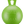 A green Jolly Ball with a handle designed for horse play.