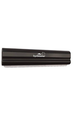 A  EquiGroomer pet grooming tool with a wave-style blade, designed for removing fur and dirt from pets.