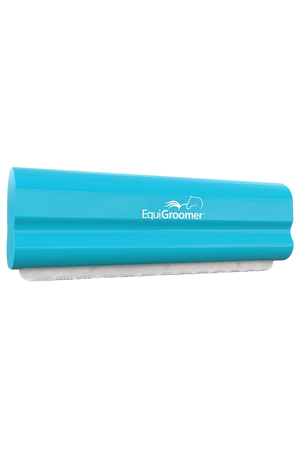 A  EquiGroomer pet grooming tool with a wave-style blade, designed for removing fur and dirt from pets.