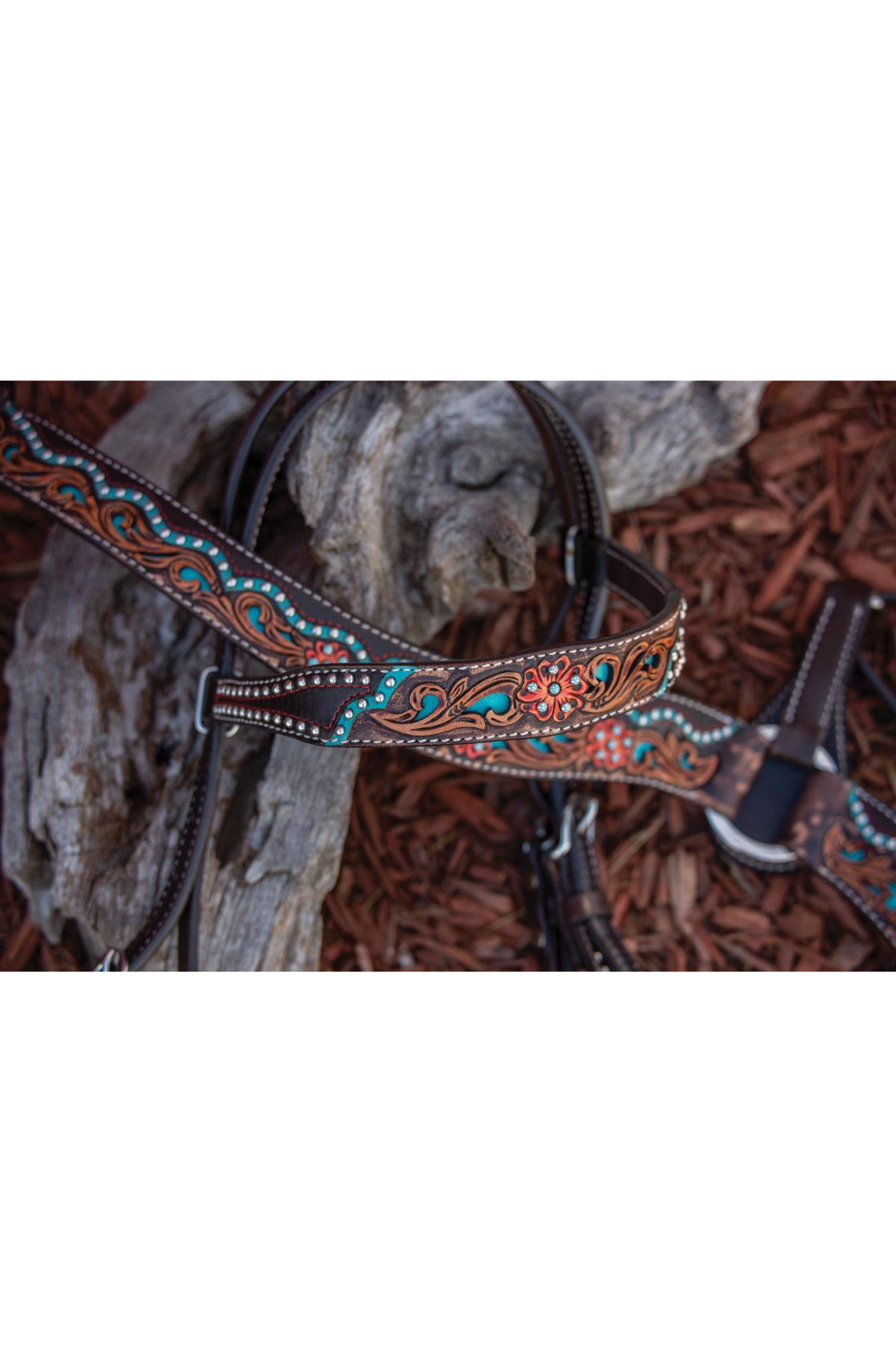 CIRCLE Y QUICK FLOWER BROWBAND HEADSTALL