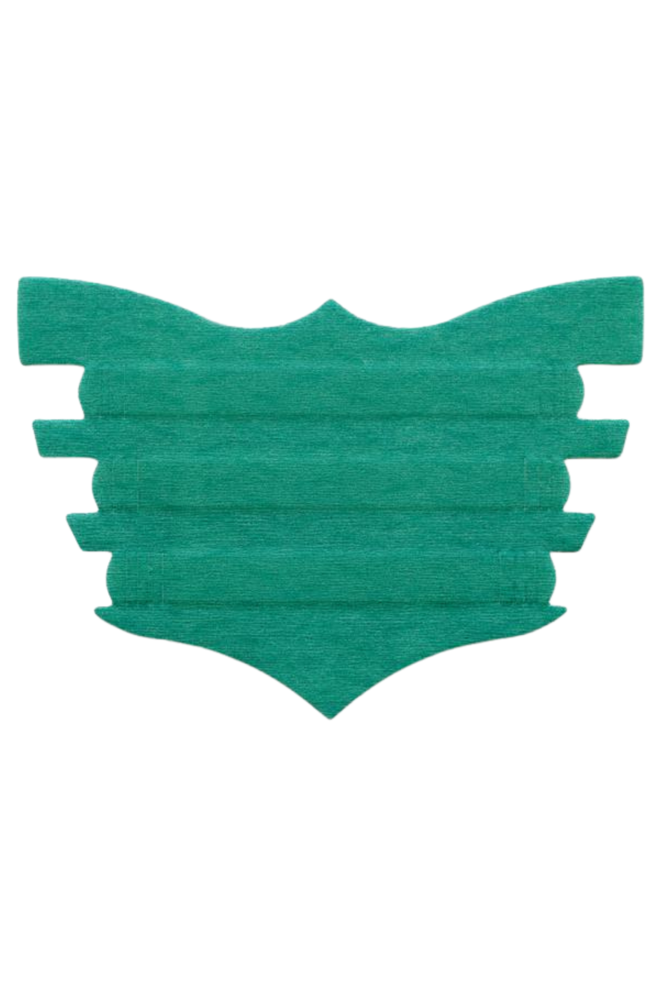 A single black FLAIR nasal strip designed for horses, showing the textured adhesive surface.