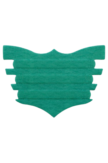 A single black FLAIR nasal strip designed for horses, showing the textured adhesive surface.