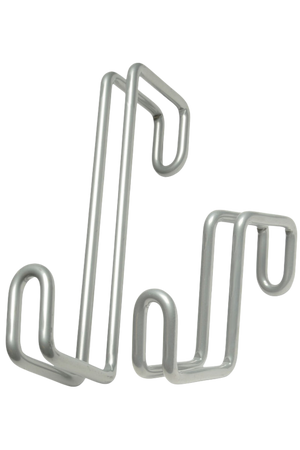 A heavy duty silver wire utility hook with a baked finish.