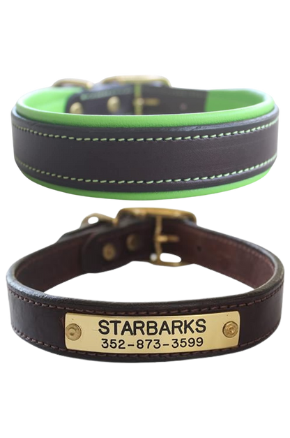 HOT Leather Dog Padded Personalised Dog Collars Diy Dog