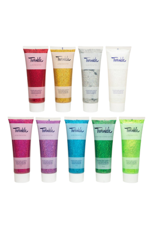 Multiple tubes of horse mane and tail gel in various colors displayed side by side.