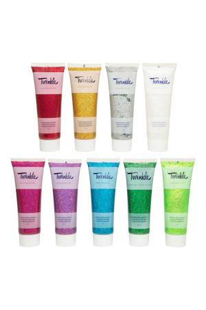 Multiple tubes of horse mane and tail gel in various colors displayed side by side.