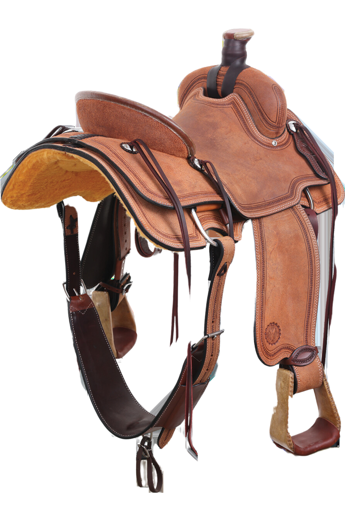 Orlov Hill Western Ranch Saddle – 15-18 Inch, Leather, Brown – Trail & Roper