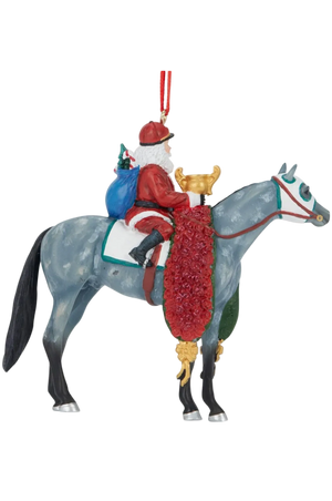 Holiday Santa Racehorse Ornament - 2026