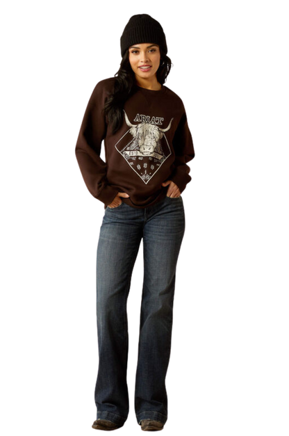 ARIAT TAURUS OVERSIZED CREW SWEATSHIRT