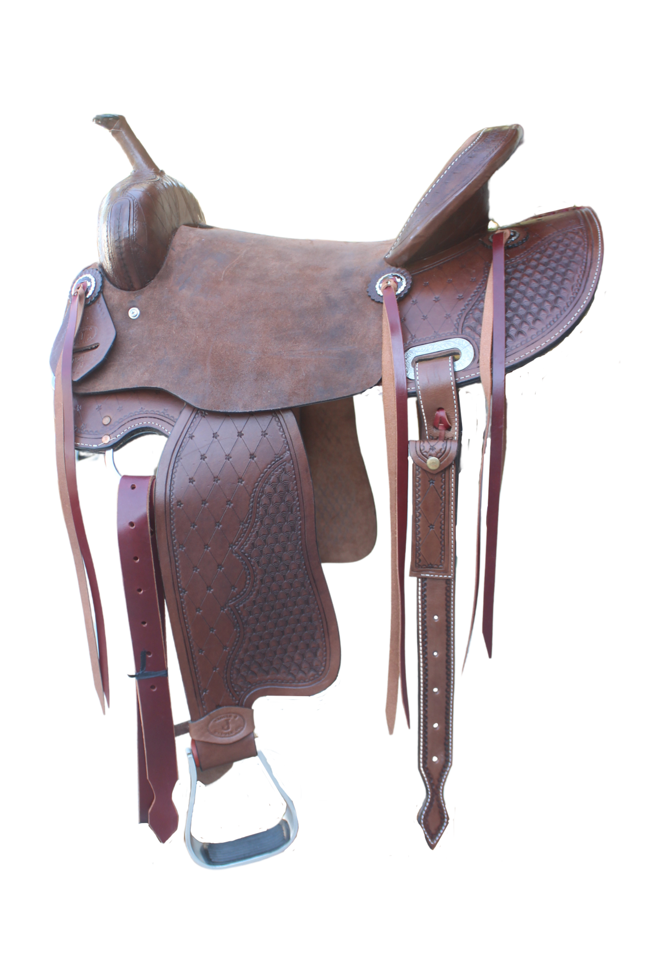 CIRCLE J BARREL SADDLE W/ ROUGHOUT SEAT