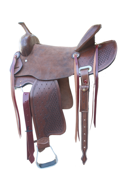 CIRCLE J BARREL SADDLE W/ ROUGHOUT SEAT