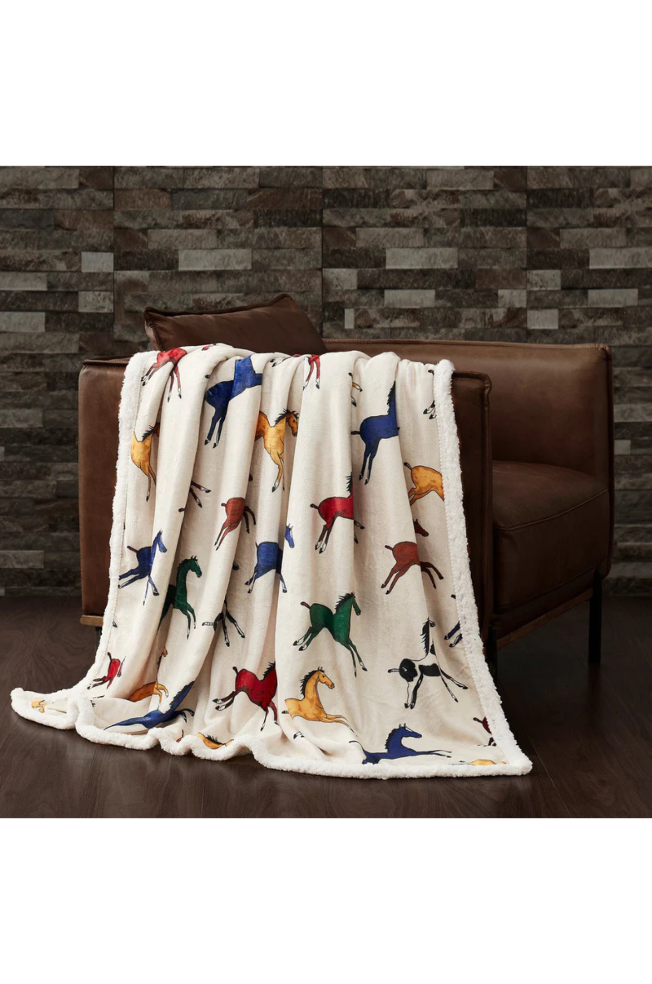 WILD HORSES CAMPFIRE SHERPA THROW