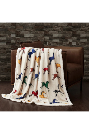 Wild Horses Campfire Sherpa Throw