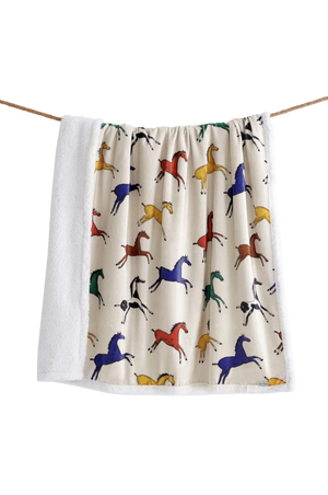 Wild Horses Campfire Sherpa Throw