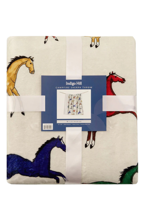 Wild Horses Campfire Sherpa Throw