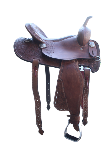 CIRCLE J BARREL SADDLE W/INLAY SEAT