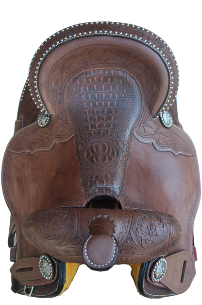 CIRCLE J BARREL SADDLE W/INLAY SEAT